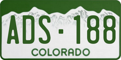 CO license plate ADS188