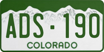 CO license plate ADS190