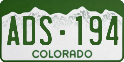 CO license plate ADS194