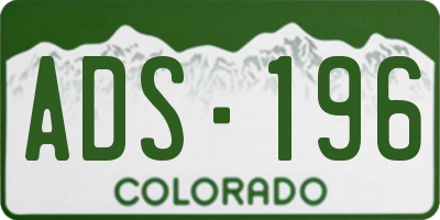 CO license plate ADS196