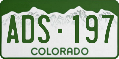 CO license plate ADS197