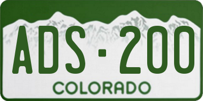 CO license plate ADS200