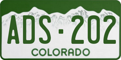 CO license plate ADS202