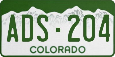 CO license plate ADS204