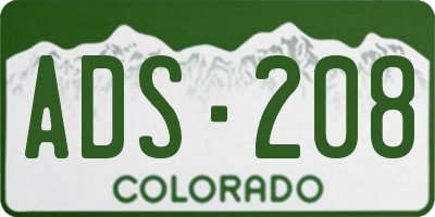 CO license plate ADS208