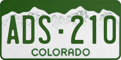 CO license plate ADS210