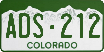 CO license plate ADS212