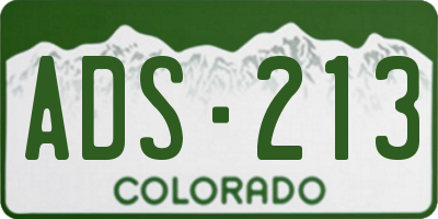 CO license plate ADS213