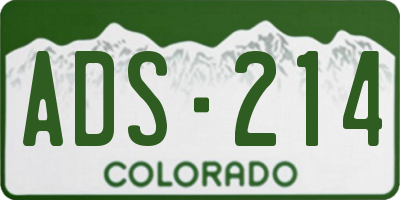 CO license plate ADS214