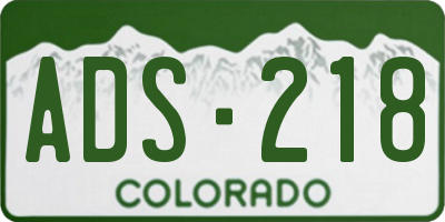 CO license plate ADS218