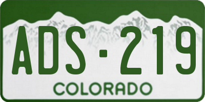 CO license plate ADS219