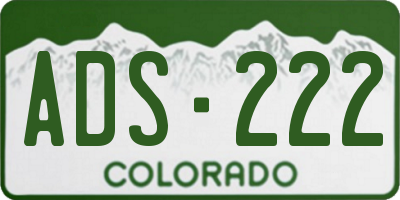 CO license plate ADS222