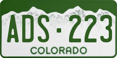 CO license plate ADS223