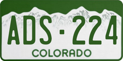 CO license plate ADS224