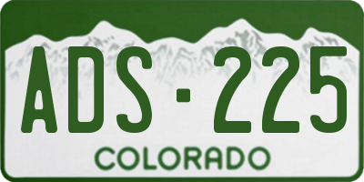 CO license plate ADS225