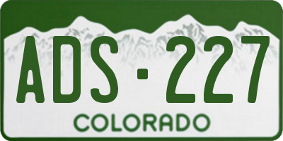 CO license plate ADS227