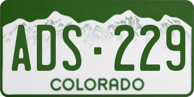 CO license plate ADS229
