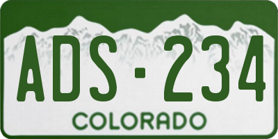 CO license plate ADS234