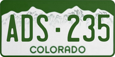 CO license plate ADS235