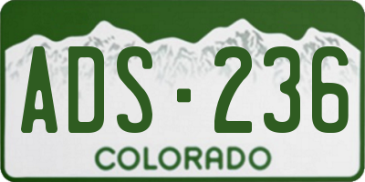 CO license plate ADS236