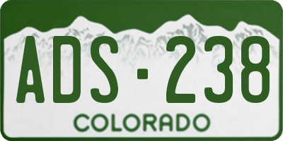 CO license plate ADS238