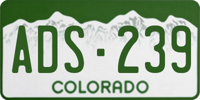 CO license plate ADS239