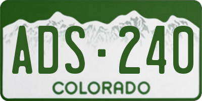 CO license plate ADS240