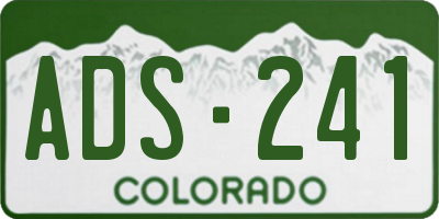 CO license plate ADS241