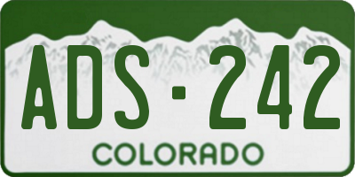 CO license plate ADS242