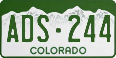 CO license plate ADS244
