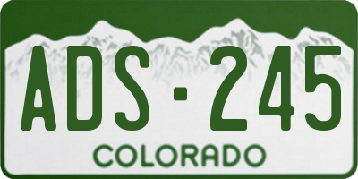CO license plate ADS245
