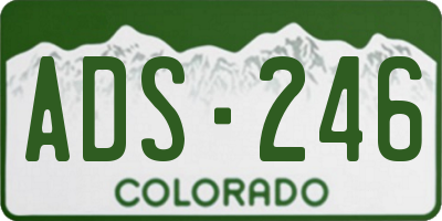 CO license plate ADS246