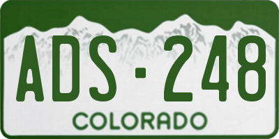 CO license plate ADS248