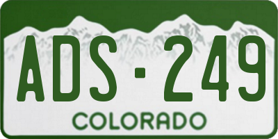 CO license plate ADS249