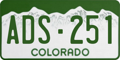 CO license plate ADS251