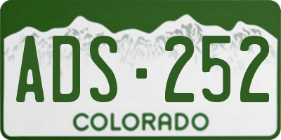 CO license plate ADS252