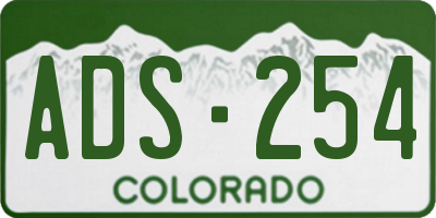 CO license plate ADS254