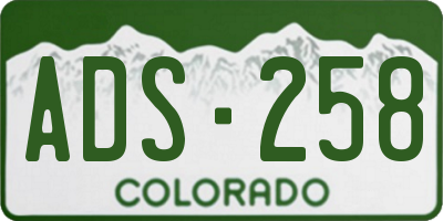 CO license plate ADS258