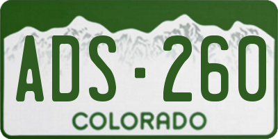 CO license plate ADS260