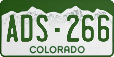 CO license plate ADS266