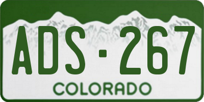 CO license plate ADS267