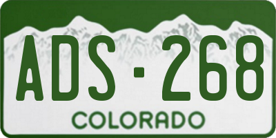 CO license plate ADS268