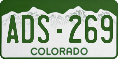 CO license plate ADS269