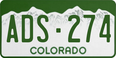 CO license plate ADS274