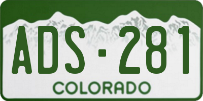 CO license plate ADS281