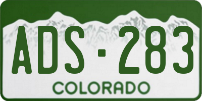 CO license plate ADS283