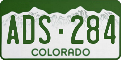 CO license plate ADS284