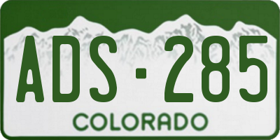 CO license plate ADS285