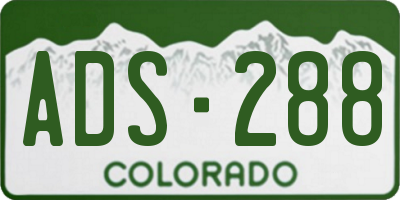 CO license plate ADS288