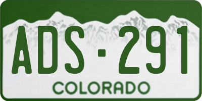 CO license plate ADS291